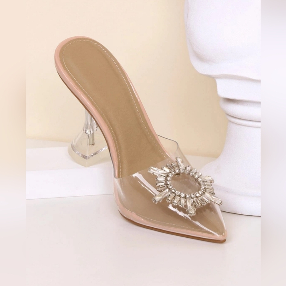 Lulu's Silver Rhinestone Clear Heels - Picture 5 of 5